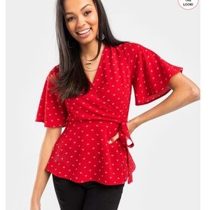 Avery Heart Wrapped Blouse